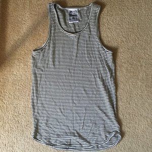 Jungmaven Grey & Cream Striped tank top